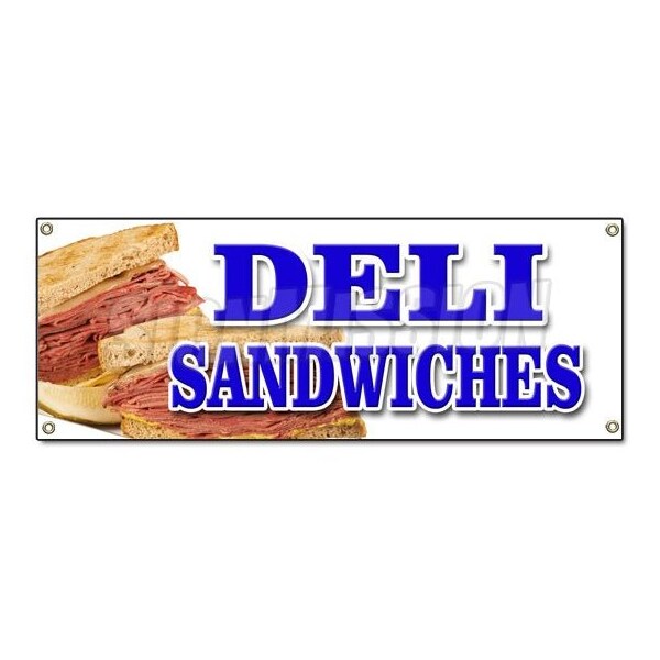 Signmission DELI SANDWICHES BANNER SIGN delicatessen sub cornbeef pastrami roll pickels B-Deli Sandwiches - main